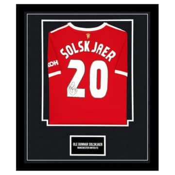 Signed Ole Gunnar Solskaer Framed Shirt - Manchester United Icon