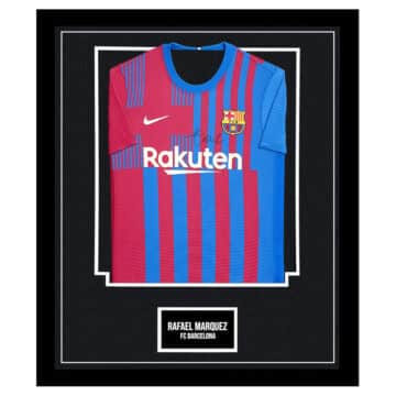 Signed Rafael Marquez Framed Shirt - FC Barcelona Autograph