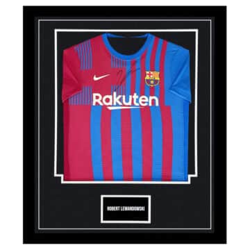 Signed Robert Lewandowski Framed Shirt - FC Barcelona Icon Autograph