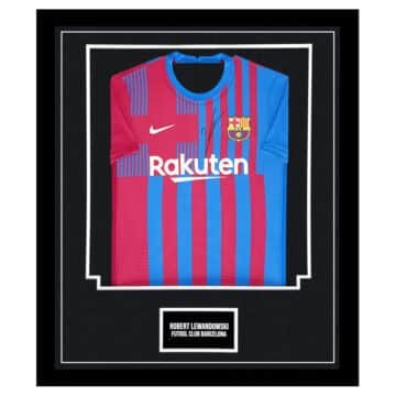 Signed Robert Lewandowski Framed Shirt - Futbol Club Barcelona Icon