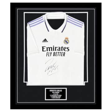 Signed Roberto Carlos Framed Shirt - Real Madrid Honours