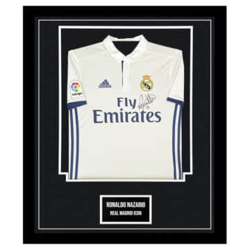 Signed Ronaldo Nazario Framed Shirt - Real Madrid Icon