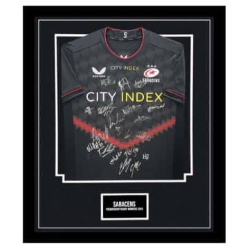 Signed Saracens Framed Shirt - Premiership Rugby Winners 2023