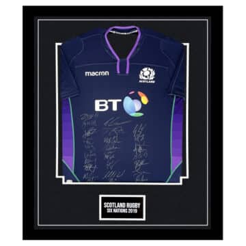 Signed Scotland Rugby Framed Shirt - Six Nations 2019 Squad