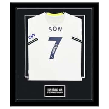 Signed Son Heung-min Framed Shirt - Premier League 2023