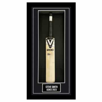 Signed Steve Smith Framed Cricket Bat - Ashes 2023 Autograph