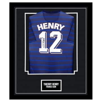 Signed Thierry Henry Framed Shirt - France Icon Autograph