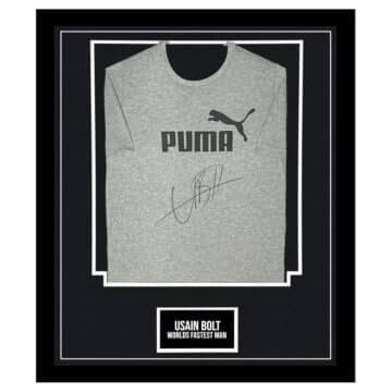 Signed Usian Bolt Framed Shirt - Worlds Fastest Man