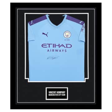 Signed Vincent Kompany Framed Shirt – Manchester City Icon