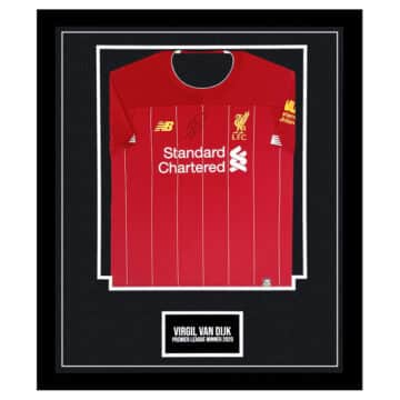 Signed Virgil Van Dijk Framed Shirt – Premier League Winner 2020