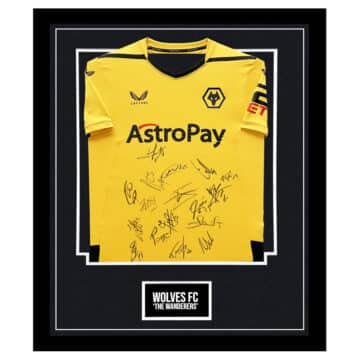 Signed Wolves 'The Wanderers' Framed Shirt - Premier League Squad 2023