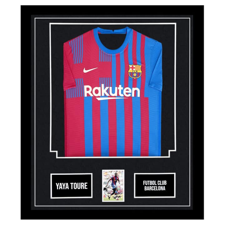 Signed Yaya Toure Framed Display Shirt- Futbol Club Barcelona Autograph