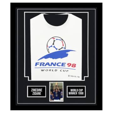 Signed Zinedine Zidane Framed Display Shirt - World Cup Winner 1998