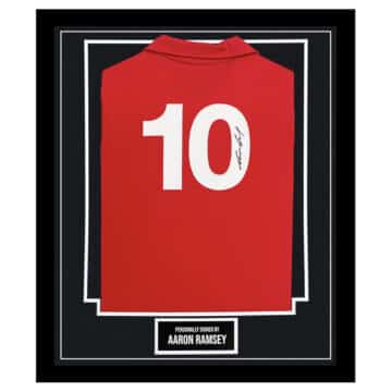 Framed Aaron Ramsey Signed Shirt - Wales Autograph