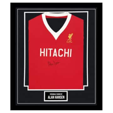 Framed Alan Hansen Signed Shirt - Liverpool FC Autograph