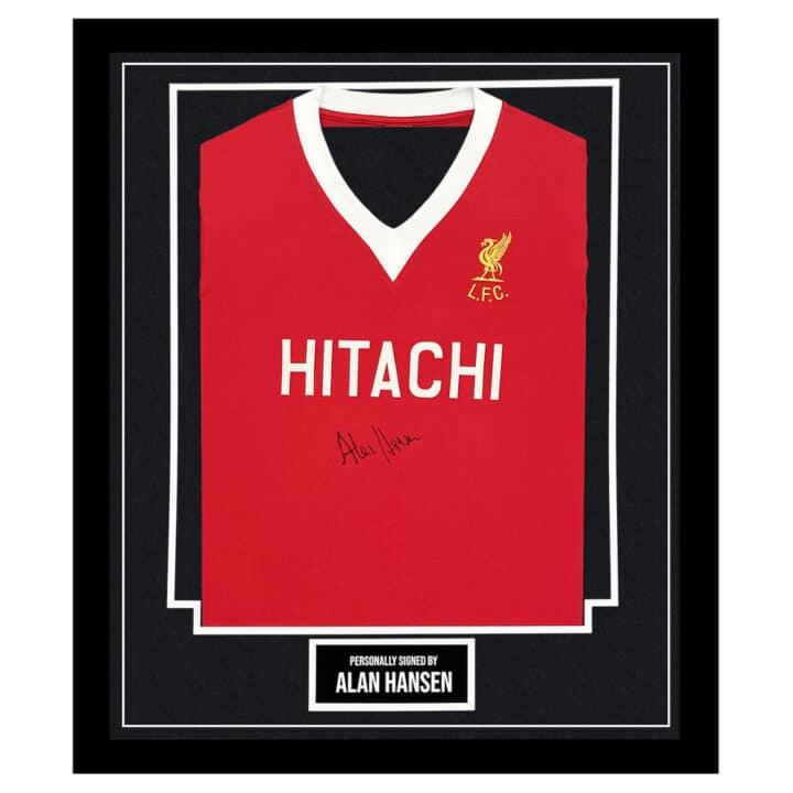 Framed Alan Hansen Signed Shirt - Liverpool FC Autograph