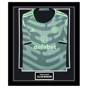 Framed Callum McGregor Signed Shirt - Celtic FC Icon Autograph