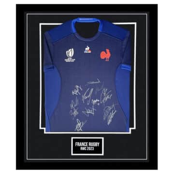 Framed France Signed Shirt - RWC 2023 Squad Autograph