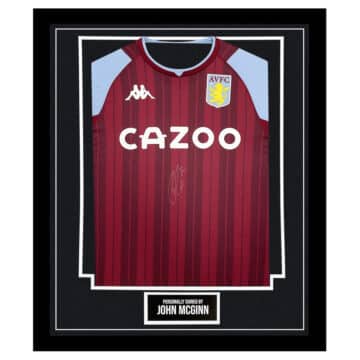 Framed John McGinn Signed Shirt - Aston Villa FC Autograph