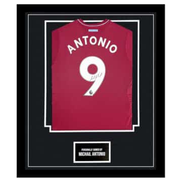 Framed Michail Antonio Signed Shirt - West Ham United Autograph