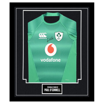 Framed Paul O'Connell Signed Shirt - Ireland Rugby Autograph