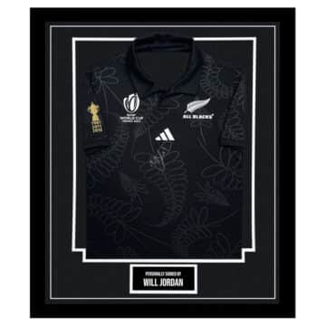 Framed Will Jordan Signed Shirt - New Zealand Rugby Autograph