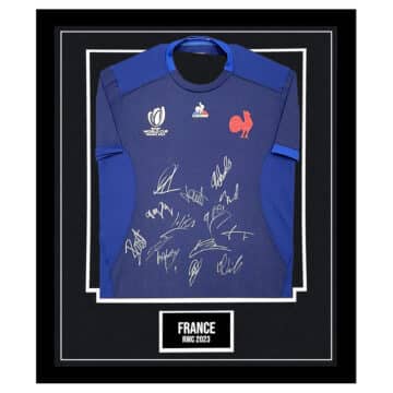 France Rugby Signed Framed Shirt - RWC 2023 Autograph