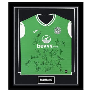 Hibernian FC Signed Framed Shirt - Scottish Premiership Squad