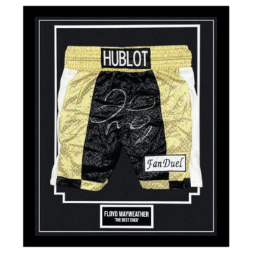 Signed Floyd Mayweather Jr. Framed Boxing Shorts - The Best Ever