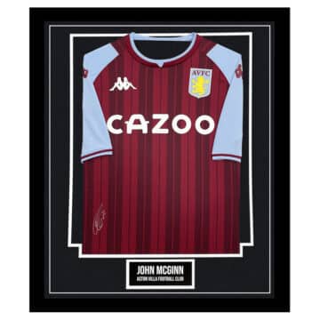 John McGinn Signed Framed Shirt - Aston Villa FC Autograph