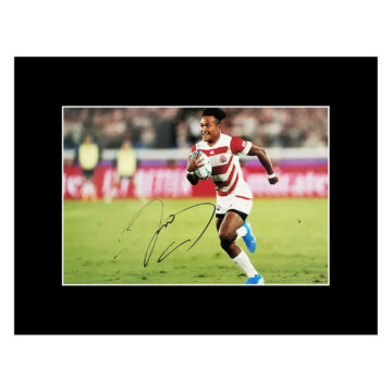 Kotaro Matsushima Signed Photo Display - 16x12 Japan Rugby Icon