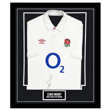 Lewis Moody Signed Framed England Shirt - Rugby World Cup Winner