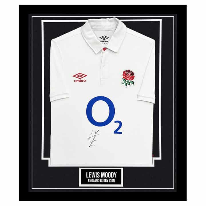 Lewis Moody Signed Framed Shirt - England Rugby Icon