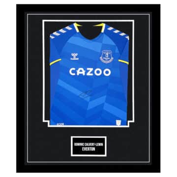 Sigend Dominic Calvert-Lewin Framed Shirt - Everton Icon Autograph