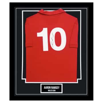 Signed Aaron Ramsey Framed Shirt - Wales Icon Autograph