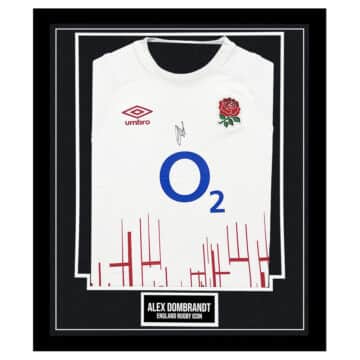 Signed Alex Dombrandt Framed Shirt - England Rugby Icon