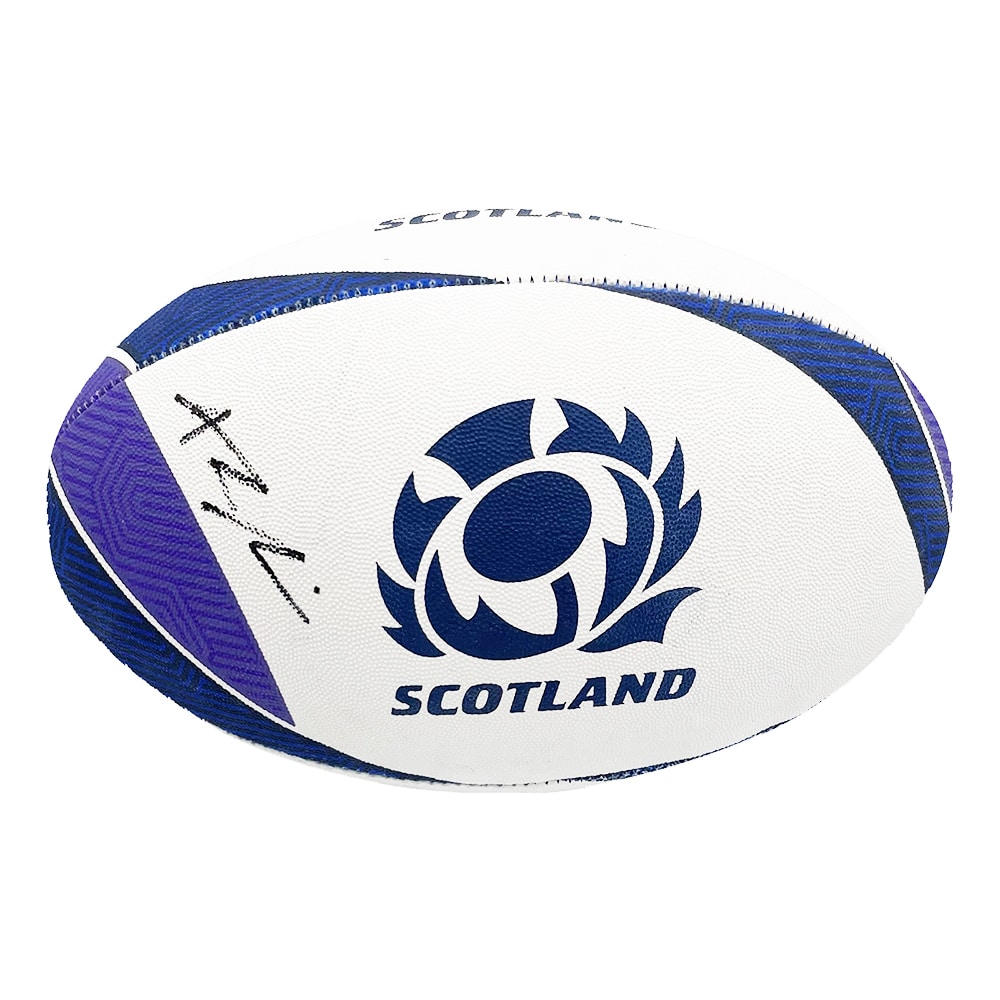 Signed Ali Price Scotland Ball - RWC 2023 Autograph