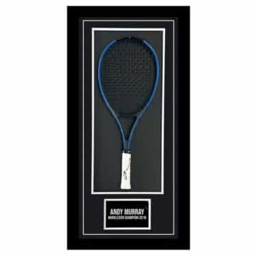 Signed Andy Murray Framed Tennis Racket - Wimbledon Champion 2016