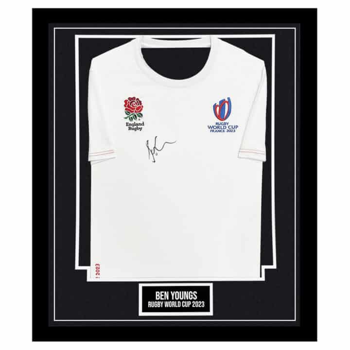 Signed Ben Youngs Framed England Shirt - Rugby World Cup 2023