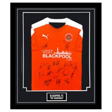 Signed Blackpool FC 'The Tangerines' Framed Shirt - Squad Autograph