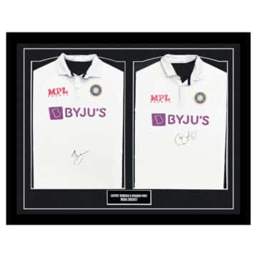 Signed Bumrah & Pant Framed Duo Shirts - India Cricket Icons