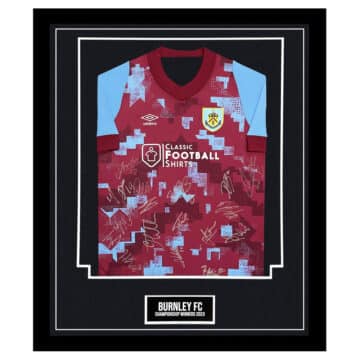 Signed Burnley FC Framed Shirt - Championship Winners 2023