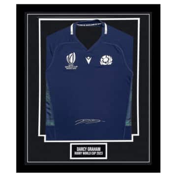 Signed Darcy Graham Framed Scotland Shirt - Rugby World Cup 2023