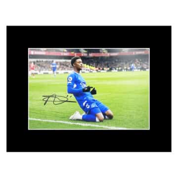 Signed Demarai Gray Photo Display 16x12 - Everton Icon