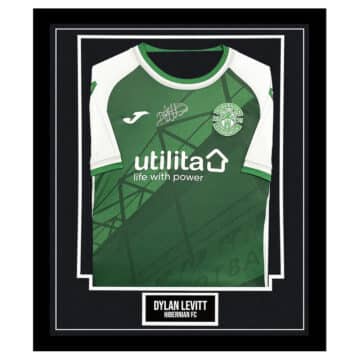 Signed Dylan Levitt Framed Shirt - Hibernian FC Icon