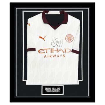 Signed Erling Haaland Framed Shirt - Premier League 2024