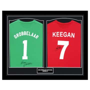 Signed Grobbelaar & Keegan Framed Duo Shirts - Liverpool Icons Autograph