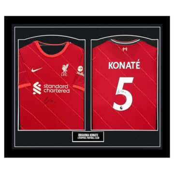 Signed Ibrahima Konate Framed Duo Shirts - Liverpool FC Icon