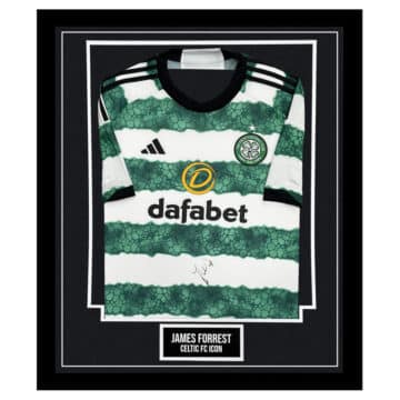 Signed James Forrest Framed Celtic Shirt - Scottish Premiership 2024