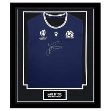 Signed Jamie Ritchie Framed Scotland Shirt - Rugby World Cup 2023